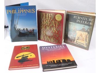 Lot Of 5 Hard Cover Books Relating To Travel, Ancient Mysteries, & Antique Furniture