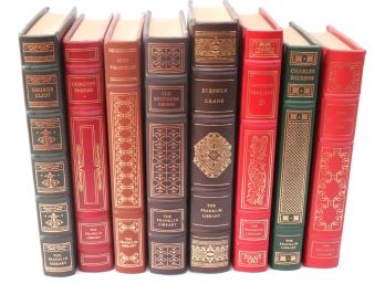 Lot Of 8 Leather Bound Books From The Franklin Library With Parker, Crane, Eliot, Grimm & More