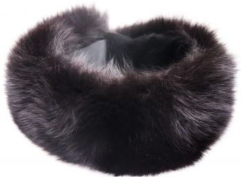 Black Fox Fur Adjustable Winter Head Band