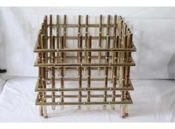 MCM Unique Brass Faux Bamboo Magazine Holder Or Table Base