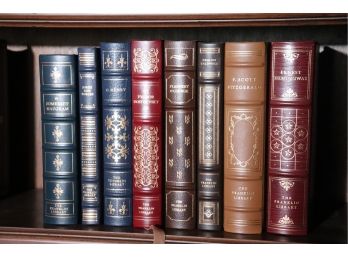 Lot Of 8 Limited Ed. Leather Bound Books By The Franklin Library With Hemingway, Dostoyevsky, Fitzgerald