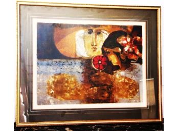 Alvar S. Ramos Abstract Modernist Lithograph With Man & Woman