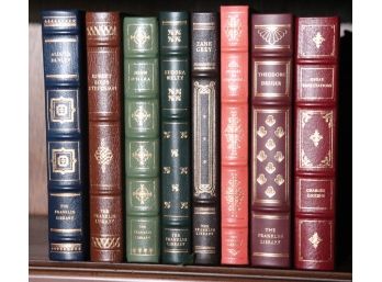 8  Leather Bound Books By The Franklin Library With Aldous Huxley, Zane Grey, Eudora Welty
