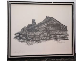 Framed Print Of A Prairie Homestead Signed Aaron Brinberg