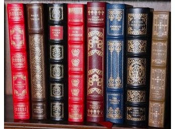 Lot Of 8 Limited Ed. Leather Bound Books By The Franklin Library With Jules Verne, Mark Twain, Chekhov