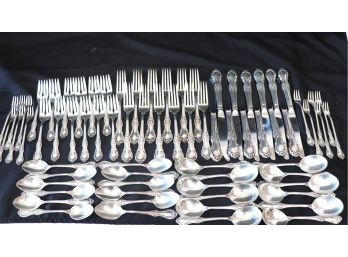 Sterling Silver Flatware By International Silver Wild Rose Pattern, 6 Pc Service For 12