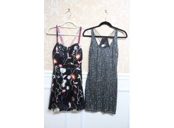 Two Designer Label Short Summer Dresses With Beads & Sequins
