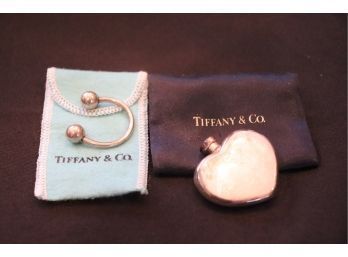 Tiffany & Co. Sterling Key Holder & Tiffany 925 Heart Perfume Flask Bottle