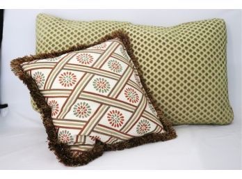 Assorted Throw Pillows With Fringe & Silk Cord Details