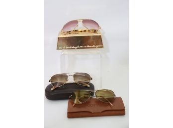 Three Pairs Of Aviator Sunglasses With Oliver Pebbles, Mosley Tribes & More