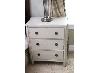 Directoire French Style Painted & Distressed 3 Drawer Chest