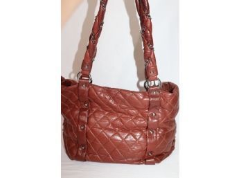 Chanel Tan Leather Quilted Lady Braid Tote Bag With Dustcover