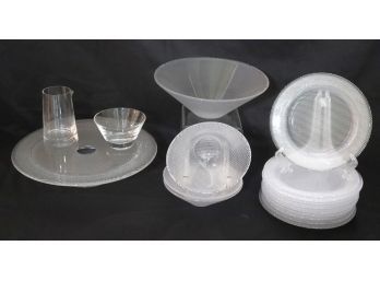 Set Of Kosta Boda Limelight Glass Serving Pieces