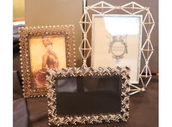 Olivia Riegel Frames & Tizo Frame In Silver & Gold Tone Finish With Bejeweled Borders