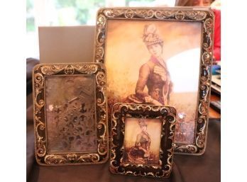 Lot Of Three Tizo Design Picture Frames With Antique Style Borders