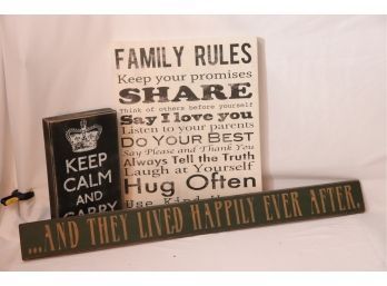 Three Inspirational Wall Signs For Family Life
