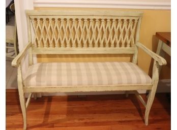 Domain Furniture Sage Green Painted Bench With Crackled Finish