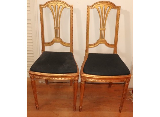Pair Of Belle Epoch, 1920s Era Gilt Ballroom Chairs