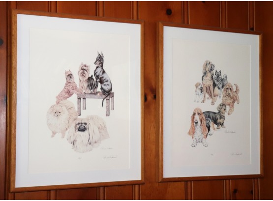 Two Signed & Numbered Prints Of Dog Portraits By Pamela Powers