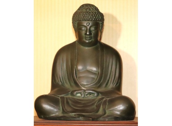 Large Old Bronzed Metal Buddha Statue