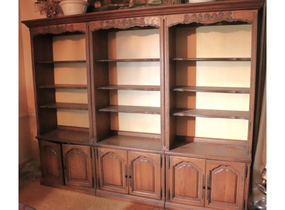 French Provincial Style Bookcase / Display Cabinet With Carved Border