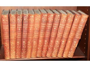 Lot Of 12 Leather Bound Books Of Stoddards Lectures From 1908