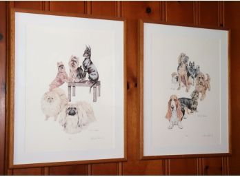 Two Signed & Numbered Prints Of Dog Portraits By Pamela Powers