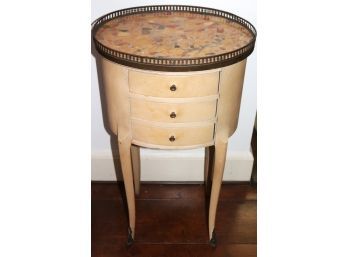 French Style 3 Drawer Side Cabinet With Terrazzo Stone Top
