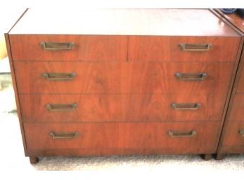 Baker Furniture MCM 5 Drawer Chest With Clean Lines & Brass Handles