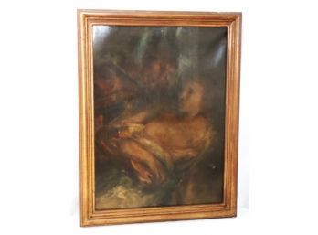 Antique Oil Painting Attributed To French Artist Eugene Carriere With Expert Appraisal On Back