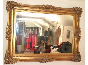 Large Baroque Style Gilt Wood Frame Wall Mirror