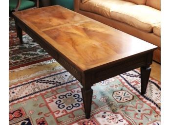 Baker Furniture Extra Long Directoire Style Coffee Table With Byzantine Braided Border