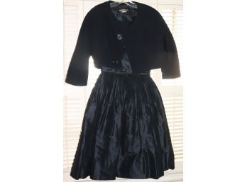 Vintage1960s Pleated Silk Dress & Givenchy Paris Wool Bolero Jacket