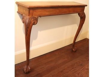 Queen Anne Style Console Table With Ball & Claw Feet