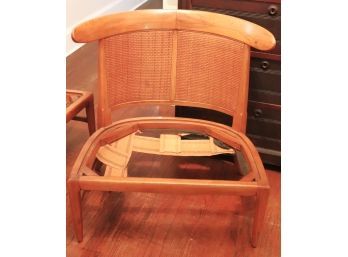 Pair Of Tomlinson MCM Sophisticate Slipper Chairs With Caned Backs
