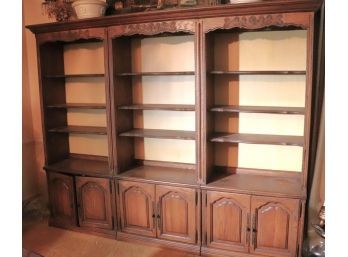 French Provincial Style Bookcase / Display Cabinet With Carved Border