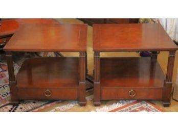Pair Of Vintage Baker Furniture Side Tables Or Nightstands