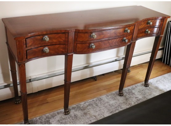 Fabulous Maitland Smith Buffet/Console With Amazing Detailing Throughout & Brass Paw Feet