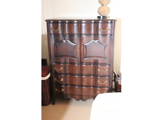Bethlehem Furniture Maison Provincial, French Inspired Tall Boy Dresser With A Table Lamp