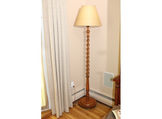 Unique Twisted/Spiral Wood Floor Lamp With Shade