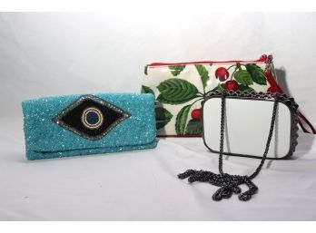 Womens Handbags Include A Pretty Beaded Bag By Moyna New York, Isabella Fiore & Fun Clutch By Barneys NY