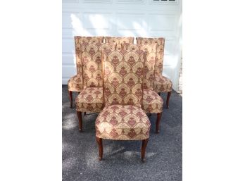 Set Of 6 Finely Upholstered Dining Chairs With Quality Custom Upholstery