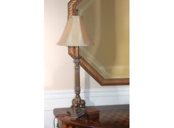 Pretty Antiqued Finish Table Lamp With Decorative Heart & Trinket Box Accessories