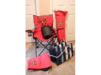 Includes 2 Outdoor Camping Chairs & Beach Mat With A Blanket