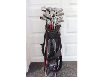 Golf Bag With Assorted Golf Clubs As Pictured. Includes Ping, Top Floyd , King Cobra, Mizuno