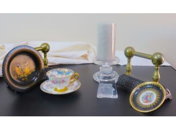 Decorative Collectibles With Daum Glass From France And Heavy Brass Bookends