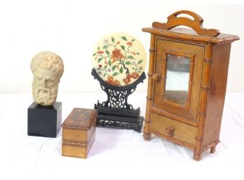 Lot Of Assorted Decorative Collectibles, Asian Bamboo Style Box And More
