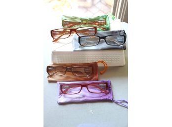 5 Piece Lot Of Eye Glasses 300 Magnification