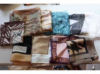 Nice Selection Of Assorted Scarves Including Klein, Adolfo, Vittadini And Cardin