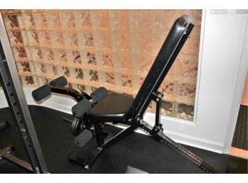 Adjustable Weight Bench With Leg Press Attachment & 3 10 LB Plates
